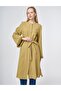 Lace-Up Collar Gofreli Tunic in Fat Green