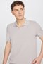 Men's Light Beige 100% Cotton Standard Fit Polo Collar Jacquard Knitwear T-Shirt - 4