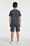 Smoked Character Printed Crew Neck T-Shirt and Shorts Set for Boys 23844 - 6