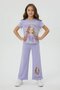 Lila Girl Character Printed Wide Leg Pants 2-Piece Girl's Set 23802 - 2
