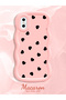 iPhone X Compatible Shockproof Simple Pink Silicone Phone Case Heart Pattern - 2