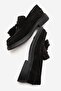 Amelia Women's Genuine Leather Loafer Black Suede - 5