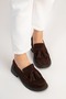 Amelia Women's Genuine Leather Loafer Brown Suede - 6