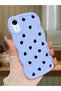 iPhone Xr Compatible Shockproof Simple Blue Silicone Phone Case Heart Pattern