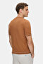 Fared Brown Crew Neck Knitwear Embroidered 100% Cotton Standard Fit Men's Tshirt - 4