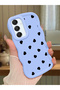 Samsung Galaxy A16 5g Compatible Shockproof Simple Blue Silicone Phone Case Heart Pattern