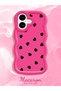 iPhone 17 Compatible Shockproof Simple Red Silicone Phone Case Heart Pattern - 2