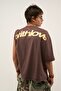 -Erkek Oversize Basic Typography Logo Print T-Shirt – 100% Cotton