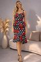 Women's Polka Dot Detailed Strappy Blouse and Skirt Set