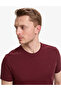 Burgundy Slim Fit 100% Cotton Crew Neck Basic T-Shirt 50325307-Vr014 - 2
