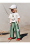 Boy's Printed T-Shirt Striped Trousers Top and Bottom Set Relaxed Fit Casual Combination