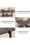 2-Tier Farmhouse Coffee Table, 41'' Large Rustic Rectangle Accent Table for Living Room, Dark - 5