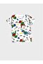 Boy's Cotton White Dinosaur Ball Pattern Short Sleeve Summer Shorts Pajama Set - 6