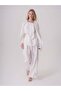 White Linen Blouse with Button Detail - 4