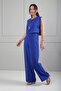 Women's Lace-Up Back Collared Wide Size Range Crepe Jumpsuit - 2