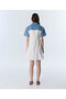 Flower Appliqued Fabric Mix Dress - 7