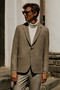 Men's Mink Wool Regular Fit Regular Cut Swallow Collar Jacket with Flap Pockets