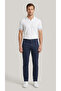 Men's Navy Blue Slim Fit Cotton Chino Pants - 2