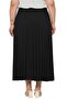 Large Size Elastic Waist Pleated Long Black Skirt - 3