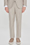 Men's Beige Slim Fit Slim Fit Swallow Collar Striped Suit with Flap Pockets - 6