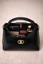 Women's Hand and Shoulder Bag Small Size Stylish Bag with Gold Accessories - 3