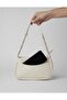 Baguette Shoulder and Hand Bag with Gold Chain Detail - 3