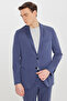 Men's Blue Slim Fit Mono Collar Tie-Waist Flexible Suit with Pocket - 3