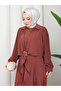 Cupra Fabric Dress with Buckle Detail, Double Tunic Dress, 2 Pieces - 7
