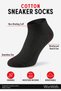 10-Pack Cotton Seamless Plain Classic Men's Women's Black Sneaker Socks, Ankle Length Short Sports Running 3007 - 4