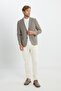 Men's Mink Wool Regular Fit Regular Cut Swallow Collar Jacket with Flap Pockets - 6