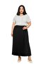 Large Size Elastic Waist Pleated Long Black Skirt