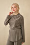 Women's Collar Drawstring Detail Suit Green - 2