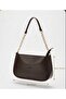 Baguette Shoulder and Hand Bag with Gold Chain Detail - 3