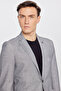 سترة رجالية من القطن الأنثراسيت بقصة ضيقة وياقة أحادية مع جيوب - 4