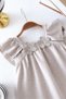 Girl's Cotton Gray Dress with Floral Detail - 4