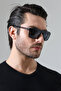 Men's Black Frame Sunglasses with Black Glass Edge Detail - 4