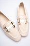 Modena Women's Beige Stylish Buckle Casual Ballerinas - 3