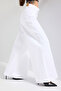 Women's White T-5S6-2 Palazzo Fit Mid-Waist Leg Shiny Stone Detailed Special Design Denim Jeans - 7
