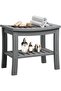 HDPE Shower Bench with Storage Shelf - 330 LBS Bathroom Stool | ADA Compliant Non-Slip Surfac