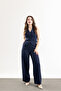 Women's Double Fabric Buttoned Vest and Trousers Set