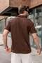 Bitter Brown Polo Collar Oversize Men's T-Shirt E7185 - 3