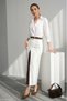 Women's White Lace Slit Detailed Long Fabric Skirt - 4