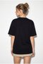 Women's Black Figured Embroidery and Bead Detailed Oversize T-Shirt 2222 60286121 - 5