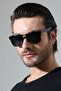 Men's Black Frame Black Glass Sunglasses - 5