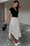 White Polka Dot Asymmetrical Women's Skirt Mg2785 - 8