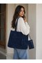 Large Volume Suede Shoulder Bag – Internal Compartment with Chain