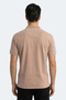 Zale Men's Polo Collar Beige T-Shirt - 5
