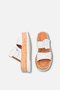 Isabella Rosetti White Rustic Women's Buckle-Strapped Double-Striped Thick Sole Stylish Comfortable Daily Slippers - 4