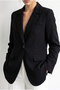 Women's Black Lined Garni Sleeve Detailed Belted Blazer Jacket 8146 60286139 - 4
