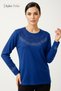 Women's Parlament Yakamoz Patterned Collar and Sleeves Embroidered, Stoned Mother Combed Cotton Blouse